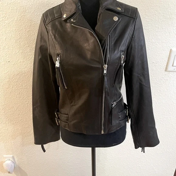 Heartloom Women’s Black 100% Lambskin Leather Jacket Size M - Picture 5 of 12